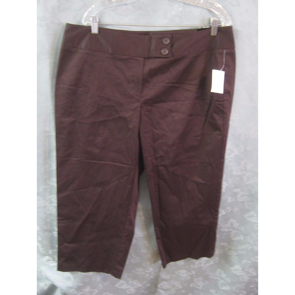 Studio 1940 Cropped Pants Plus Size 18W NWT Very Dark Brown